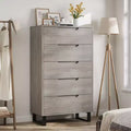Commode de chambre à 5 tiroirs, commode haute de 50 pouces, commode verticale autoportante avec rangement, meuble de rangement en bois pour penderie