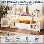 Meuble TV moderne de 59 po - Console média compacte, meuble de divertissement multifonctionnel pour salon