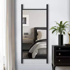 Miroir à cadre en bois massif de style échelle PexFix de 31 po l. x 71 po H, marron