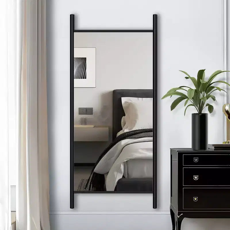 Miroir à cadre en bois massif de style échelle PexFix de 31 po l. x 71 po H, marron