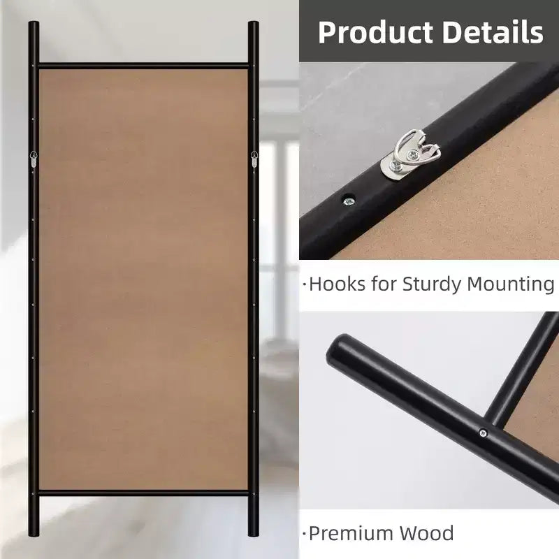 Miroir à cadre en bois massif de style échelle PexFix de 31 po l. x 71 po H, marron