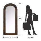 PexFix, miroir classique en bois massif, 31 po (L) x 71 po (H), encadrement arqué, brun