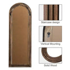 PexFix, miroir classique en bois massif, 31 po (L) x 71 po (H), encadrement arqué, brun
