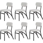 Chaises de salle à manger Acekool Boucle (lot de 2/4) avec dossier arqué de style milieu du siècle et pieds en métal, chaises d'appoint rembourrées pour cuisine et salon