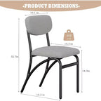 Chaises de salle à manger Acekool Boucle (lot de 2/4) avec dossier arqué de style milieu du siècle et pieds en métal, chaises d'appoint rembourrées pour cuisine et salon