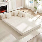 Mjkone Canapé-lit convertible 66 avec oreillers, canapé-matelas pliable, canapé de sol amovible et lavable pour petits espaces