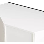 Meuble d'angle Acekool, buffet à 2 portes avec cadre en métal et étagères à 2 niveaux, organisateur de rangement pour salon, cuisine, chambre, salle de bain, blanc