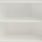 Meuble d'angle Acekool, buffet à 2 portes avec cadre en métal et étagères à 2 niveaux, organisateur de rangement pour salon, cuisine, chambre, salle de bain, blanc