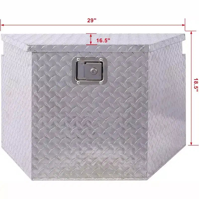 Acekool 29 Caisse à outils en aluminium pour benne de camion, Organisateur de rangement robuste avec serrure, Boîte à outils polyvalente pour remorque et camping-car, 29x16,5x18,5