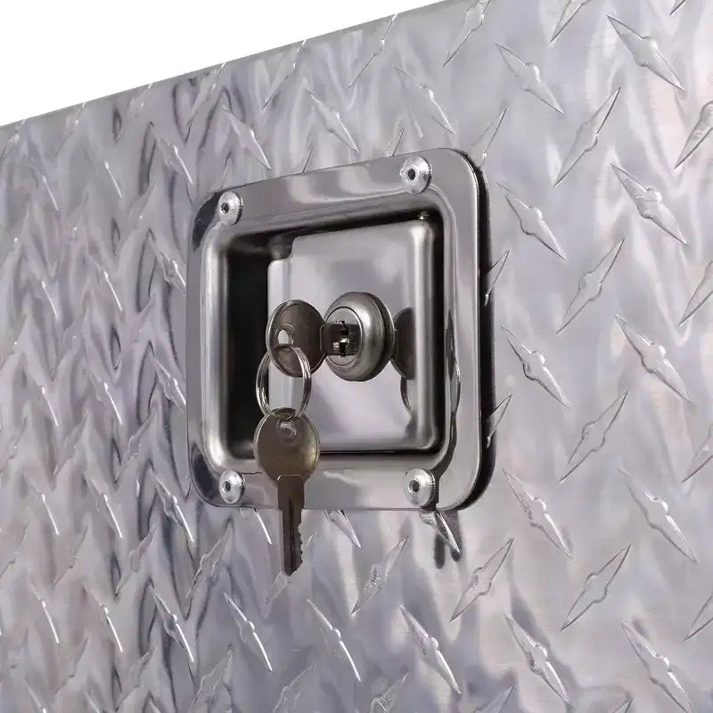 Acekool 29 Caisse à outils en aluminium pour benne de camion, Organisateur de rangement robuste avec serrure, Boîte à outils polyvalente pour remorque et camping-car, 29x16,5x18,5