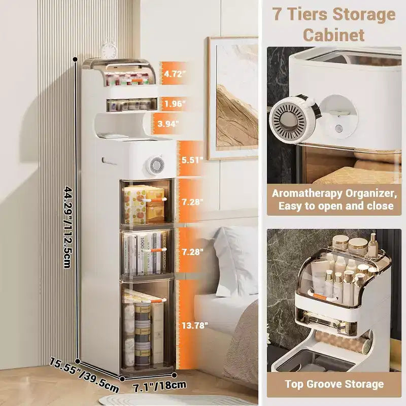 Meuble de Rangement Acekool Ultra-Mince pour Salle de Bain, Organisateur Étroit avec Roulettes, Design Moderne à Tiroirs pour Salle de Bain, Buanderie, Cuisine, Bureau