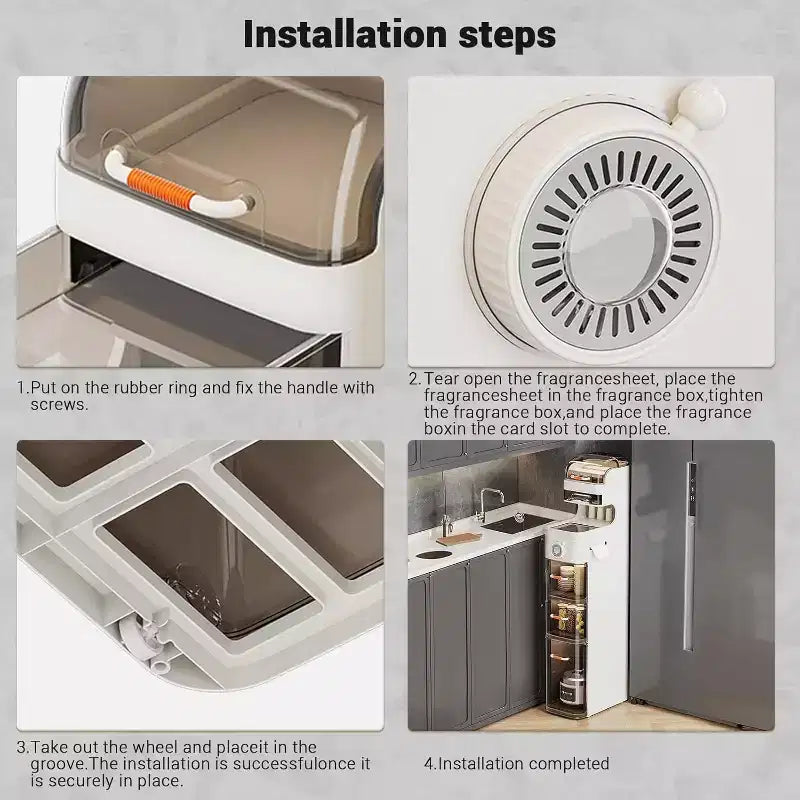 Meuble de Rangement Acekool Ultra-Mince pour Salle de Bain, Organisateur Étroit avec Roulettes, Design Moderne à Tiroirs pour Salle de Bain, Buanderie, Cuisine, Bureau