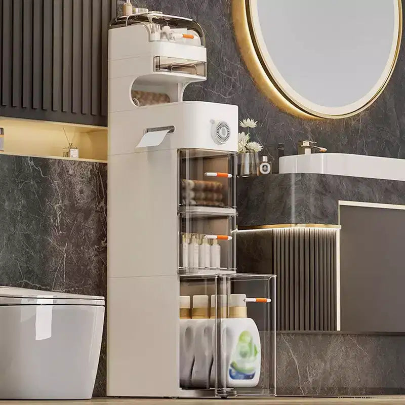 Meuble de Rangement Acekool Ultra-Mince pour Salle de Bain, Organisateur Étroit avec Roulettes, Design Moderne à Tiroirs pour Salle de Bain, Buanderie, Cuisine, Bureau