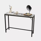 39 Console Table Industrielle - Table d'Appoint pour Derrière Canapé avec Plateau en Bois (Gris)