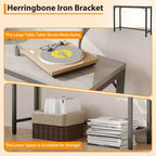 39 Console Table Industrielle - Table d'Appoint pour Derrière Canapé avec Plateau en Bois (Gris)