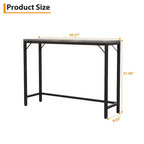 39 Console Table Industrielle - Table d'Appoint pour Derrière Canapé avec Plateau en Bois (Gris)