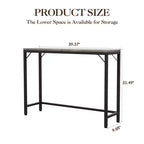 39 Console Table Industrielle - Table d'Appoint pour Derrière Canapé avec Plateau en Bois (Gris)