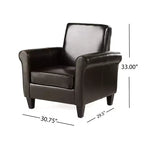 Fauteuil club contemporain GDFStudio Cinnabar rembourré avec accoudoirs roulés