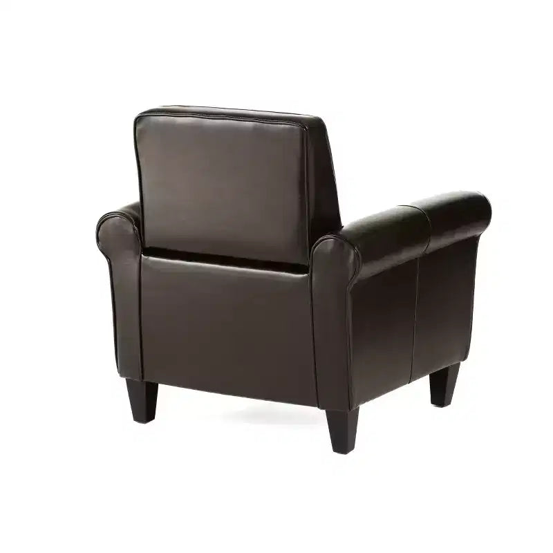 Fauteuil club contemporain GDFStudio Cinnabar rembourré avec accoudoirs roulés