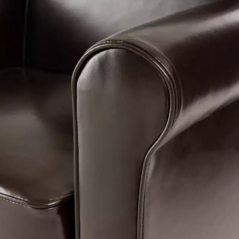 Fauteuil club contemporain GDFStudio Cinnabar rembourré avec accoudoirs roulés