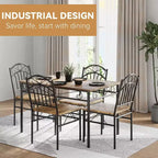 Ensemble de salle à manger moderne du milieu du siècle, 4 pièces, table de cuisine de style ferme avec chaises, pieds en bois d'hévéa, dînette rectangulaire pour salle à manger et cuisine