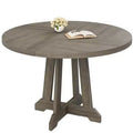 Round Dining Table for 4, 47 Inch Wooden Kitchen Table with Mortise Legs, Circle Table, Dinner Table for Dining Room, Kitchen