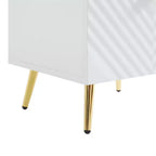 Table de chevet Probe Hues haute brillance à 2 tiroirs avec motif ondulé
