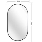 Miroir mural décoratif ovale en métal MAYEERTY, noir 20x28