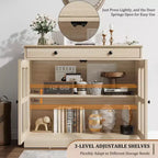 Buffets et armoires de salle à manger avec porte en verre, buffet de 89,9 cm avec tiroir de rangement, design adaptable
