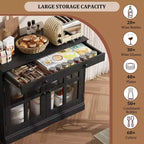 Buffets et armoires de salle à manger avec porte en verre, buffet de 89,9 cm avec tiroir de rangement, design adaptable