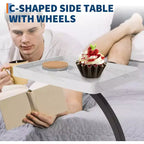 Table d'appoint CuisinSmart avec roulettes, table d'accoudoir pour canapé, plateau de télévision, petite table de chevet, tables d'appoint en C pour salon, chambre, chevet