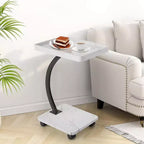 Table d'appoint CuisinSmart avec roulettes, table d'accoudoir pour canapé, plateau de télévision, petite table de chevet, tables d'appoint en C pour salon, chambre, chevet