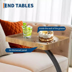 Table d'appoint CuisinSmart avec roulettes, table d'accoudoir pour canapé, plateau de télévision, petite table de chevet, tables d'appoint en C pour salon, chambre, chevet