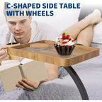 Table d'appoint CuisinSmart avec roulettes, table d'accoudoir pour canapé, plateau de télévision, petite table de chevet, tables d'appoint en C pour salon, chambre, chevet