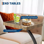 Table d'appoint CuisinSmart avec roulettes, table d'accoudoir pour canapé, plateau de télévision, petite table de chevet, tables d'appoint en C pour salon, chambre, chevet