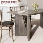 Table à manger de 180 cm pour 6 personnes, table de cuisine rectangulaire de style ferme avec cadre robuste, grand bureau en bois épaissi