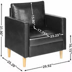 TYBOATLE Décor Chaise en Lin Confortable à Accoudoirs Ronds, Lot de 2, pour Salon, Fauteuil de Lecture Détente à Dossier Haut pour Salon, Chambre, Salle d'Attente, Noir