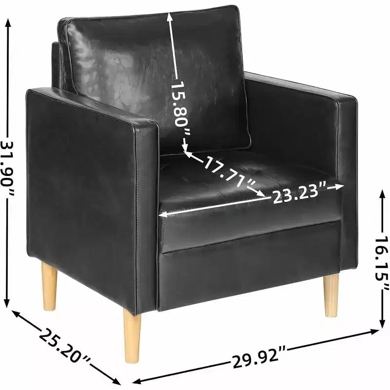 TYBOATLE Décor Chaise en Lin Confortable à Accoudoirs Ronds, Lot de 2, pour Salon, Fauteuil de Lecture Détente à Dossier Haut pour Salon, Chambre, Salle d'Attente, Noir