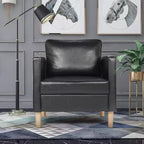 TYBOATLE Décor Chaise en Lin Confortable à Accoudoirs Ronds, Lot de 2, pour Salon, Fauteuil de Lecture Détente à Dossier Haut pour Salon, Chambre, Salle d'Attente, Noir