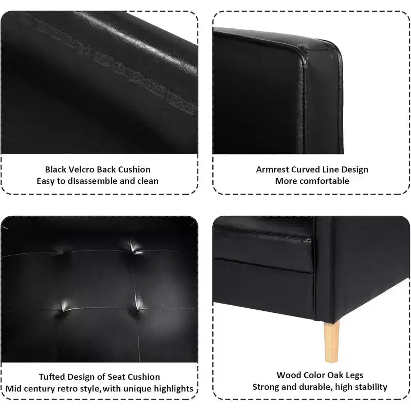 TYBOATLE Décor Chaise en Lin Confortable à Accoudoirs Ronds, Lot de 2, pour Salon, Fauteuil de Lecture Détente à Dossier Haut pour Salon, Chambre, Salle d'Attente, Noir
