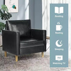 TYBOATLE Décor Chaise en Lin Confortable à Accoudoirs Ronds, Lot de 2, pour Salon, Fauteuil de Lecture Détente à Dossier Haut pour Salon, Chambre, Salle d'Attente, Noir