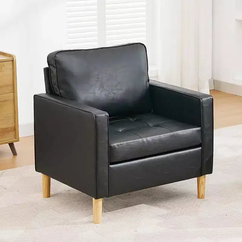 TYBOATLE Décor Chaise en Lin Confortable à Accoudoirs Ronds, Lot de 2, pour Salon, Fauteuil de Lecture Détente à Dossier Haut pour Salon, Chambre, Salle d'Attente, Noir
