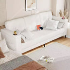 Canapé-lit moderne Acekool, canapé 3 places avec accoudoirs de rangement, poches latérales et porte-gobelet, convertible rembourré pour salon ou appartement