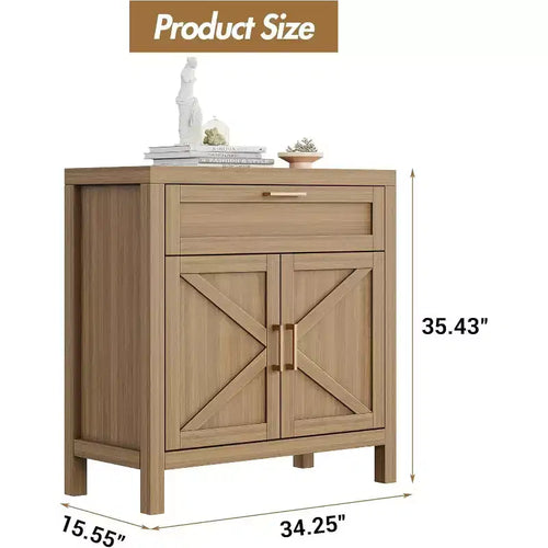 Acekool Buffet Bahut Commode de Rangement, Console Moderne de Ferme de 34 po, 2 Portes et Étagère Réglable pour Entrée, Salon, Cuisine