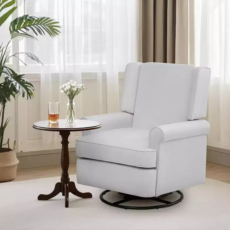 Fauteuil à bascule Acekool, pivotant à 360° et à bascule douce, siège rembourré pour maternité, chambre de bébé, salon et bureau