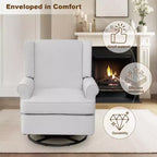 Fauteuil à bascule Acekool, pivotant à 360° et à bascule douce, siège rembourré pour maternité, chambre de bébé, salon et bureau