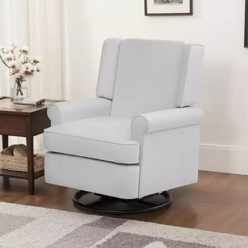 Fauteuil à bascule Acekool, pivotant à 360° et à bascule douce, siège rembourré pour maternité, chambre de bébé, salon et bureau