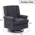 Fauteuil à bascule Acekool, pivotant à 360° et à bascule douce, siège rembourré pour maternité, chambre de bébé, salon et bureau
