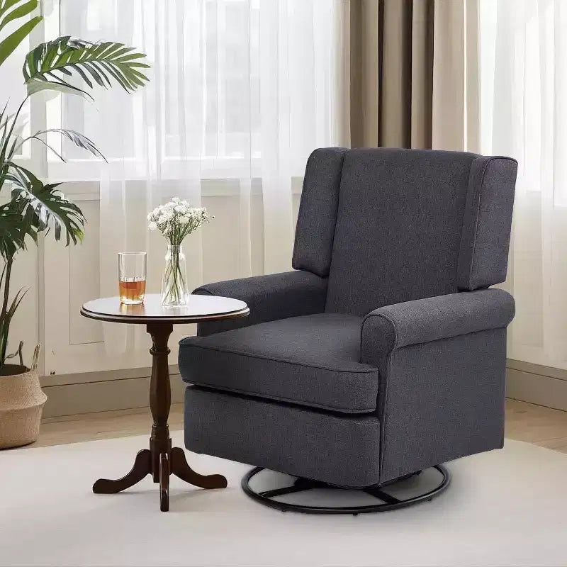 Fauteuil à bascule Acekool, pivotant à 360° et à bascule douce, siège rembourré pour maternité, chambre de bébé, salon et bureau