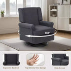 Fauteuil à bascule Acekool, pivotant à 360° et à bascule douce, siège rembourré pour maternité, chambre de bébé, salon et bureau
